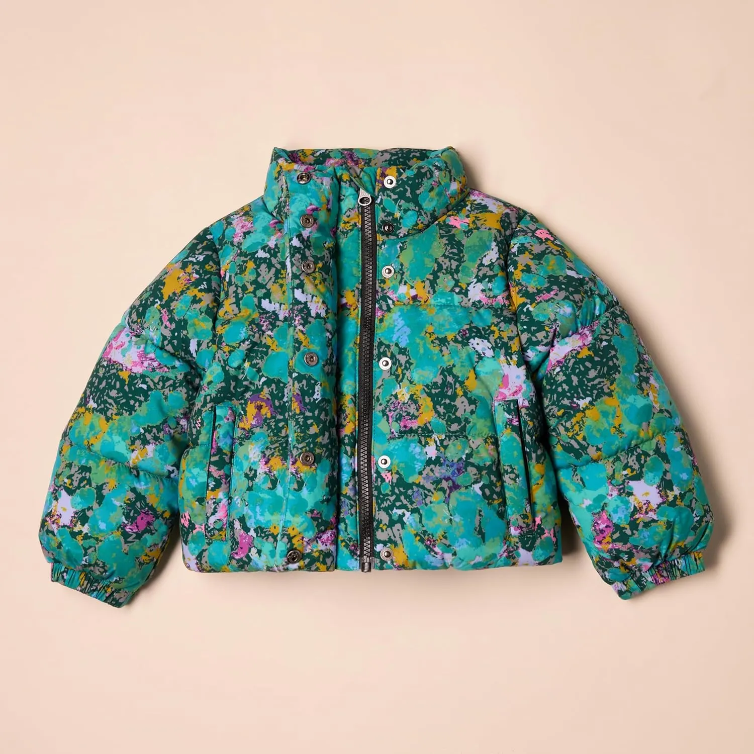Amazon Essentials Girls and Toddlers' Cropped Full-Zip Puffer Jacket (Quilted Matte or Sherpa Fleece)