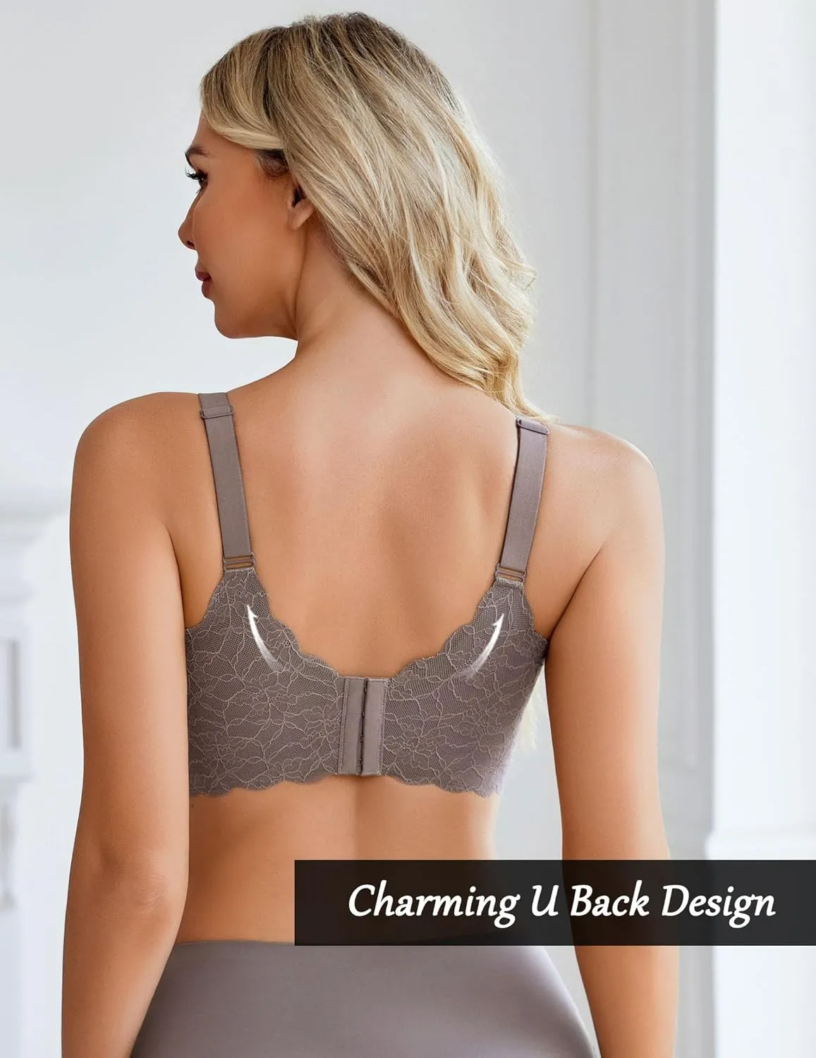 Avidlove Women's Seamless Bras Wireless Bra Full Coverage Lace Tshirt Everyday Bra S-3XL