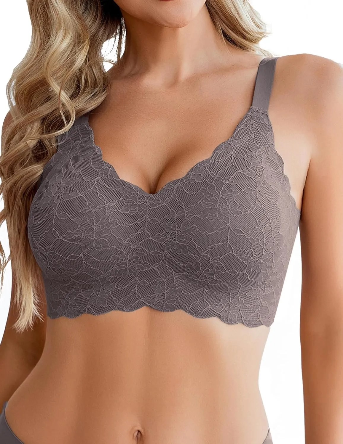 Avidlove Women's Seamless Bras Wireless Bra Full Coverage Lace Tshirt Everyday Bra S-3XL