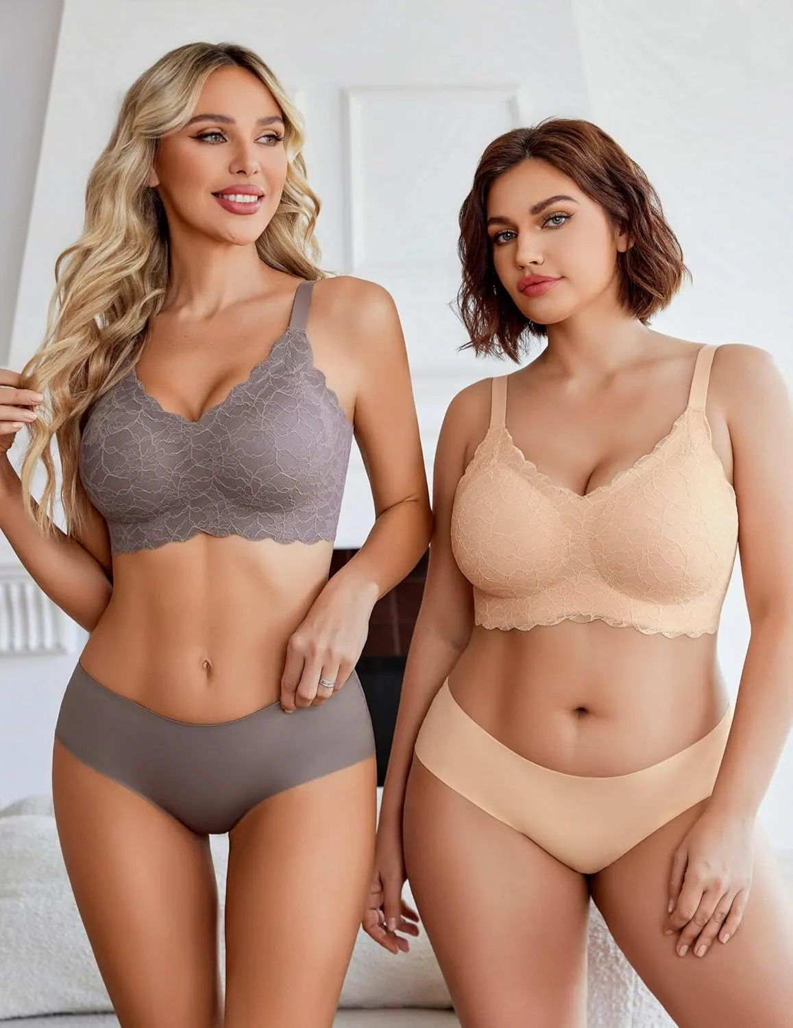 Avidlove Women's Seamless Bras Wireless Bra Full Coverage Lace Tshirt Everyday Bra S-3XL