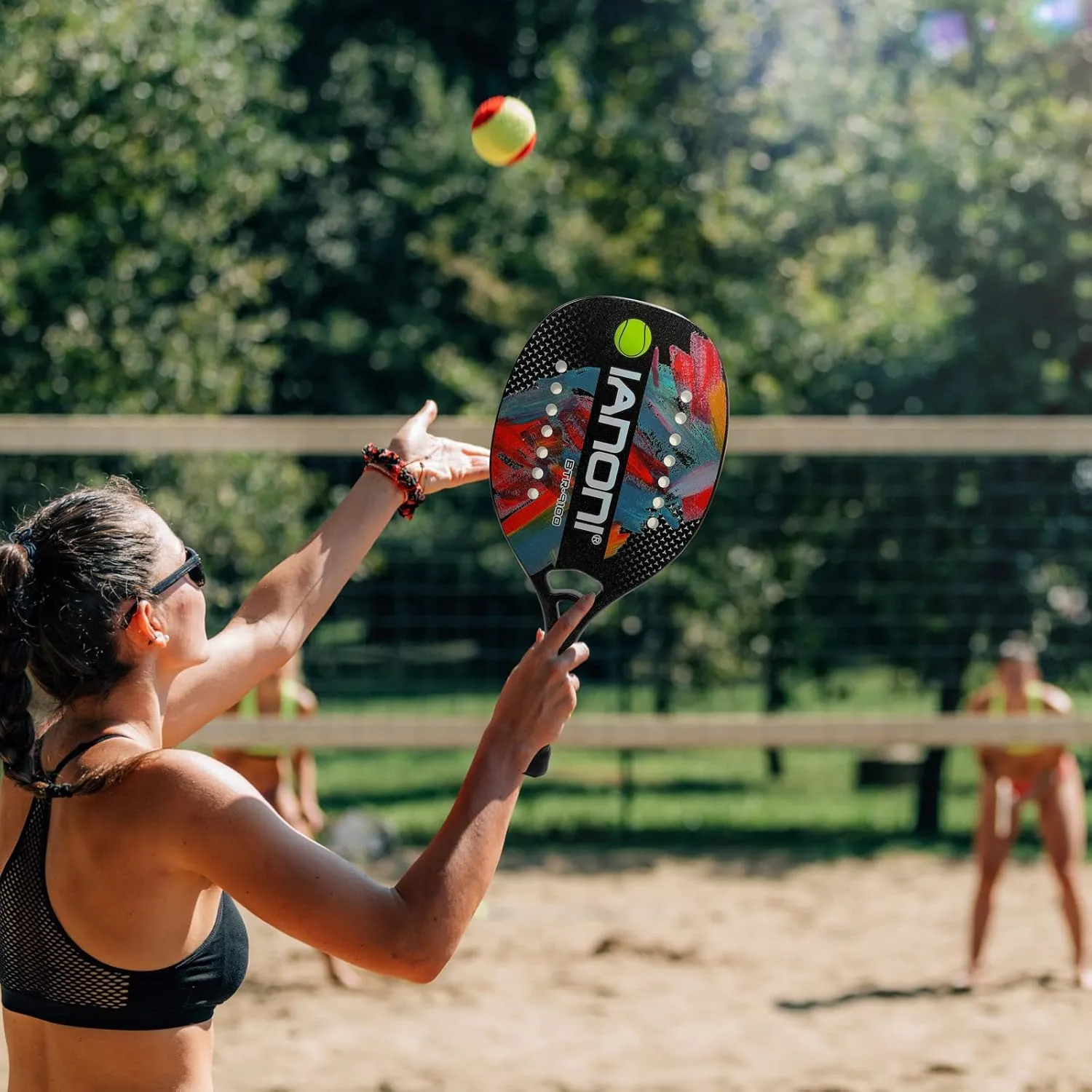 Beach Tennis Paddle Beach Tennis Racket Carbon Fiber with EVA Memory Foam Core Tennis Paddles