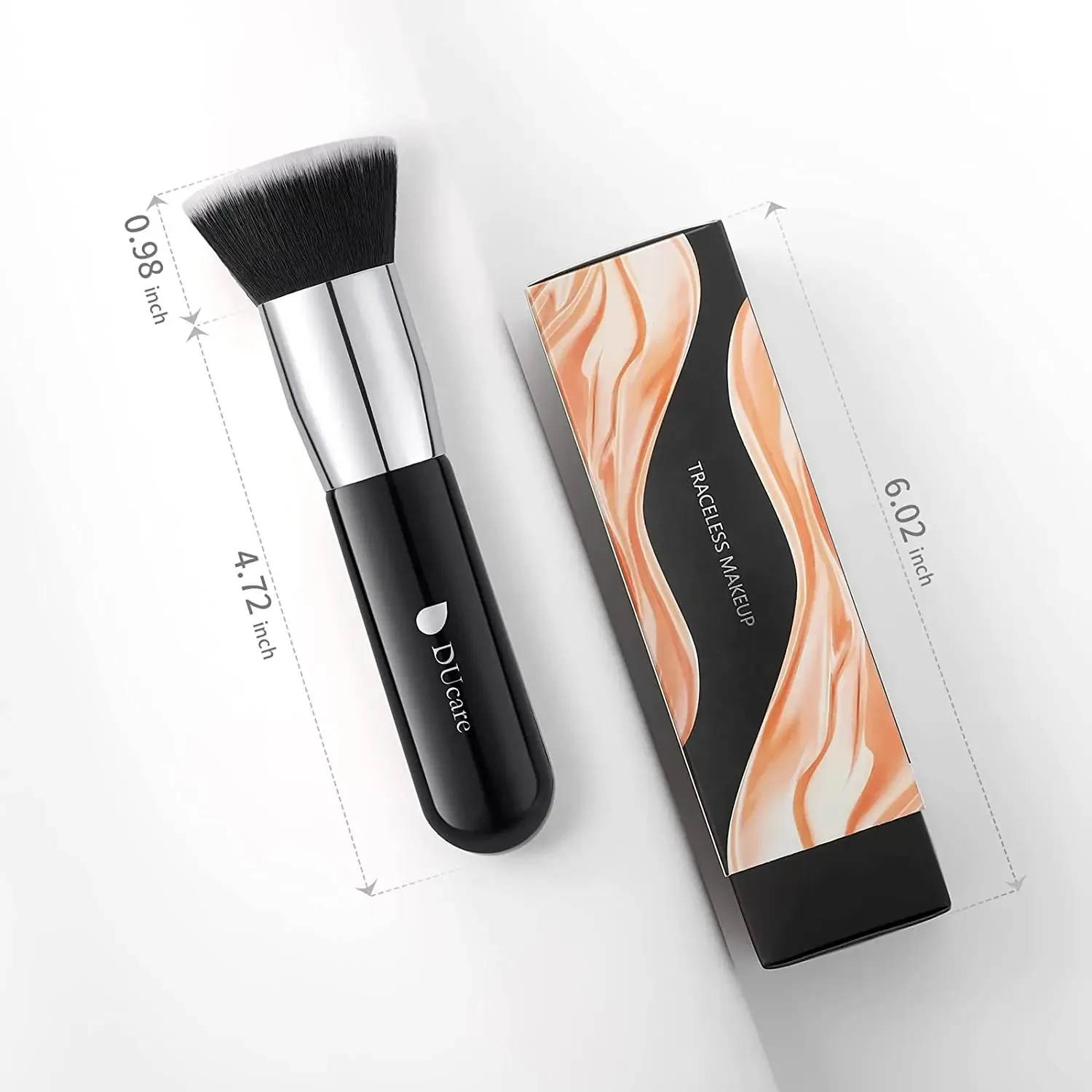 Black Flat Top Kabuki Foundation Brush for Liquid Makeup