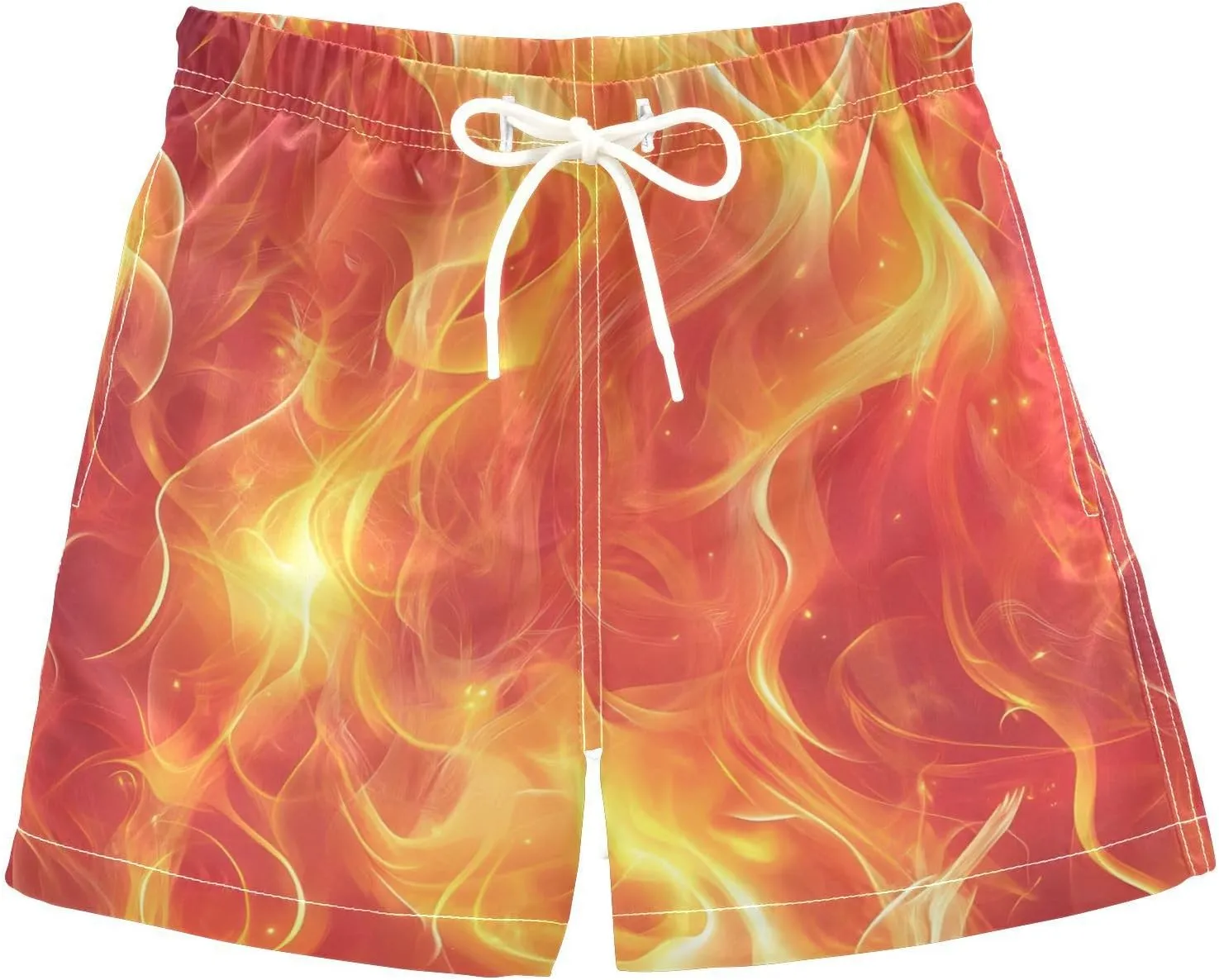Boys Swim Trunks with Boxer Brief Liner, Ice Cream Cone Boys Swimwear Quick Dry Bathing Suit Toddler Swim Trunks