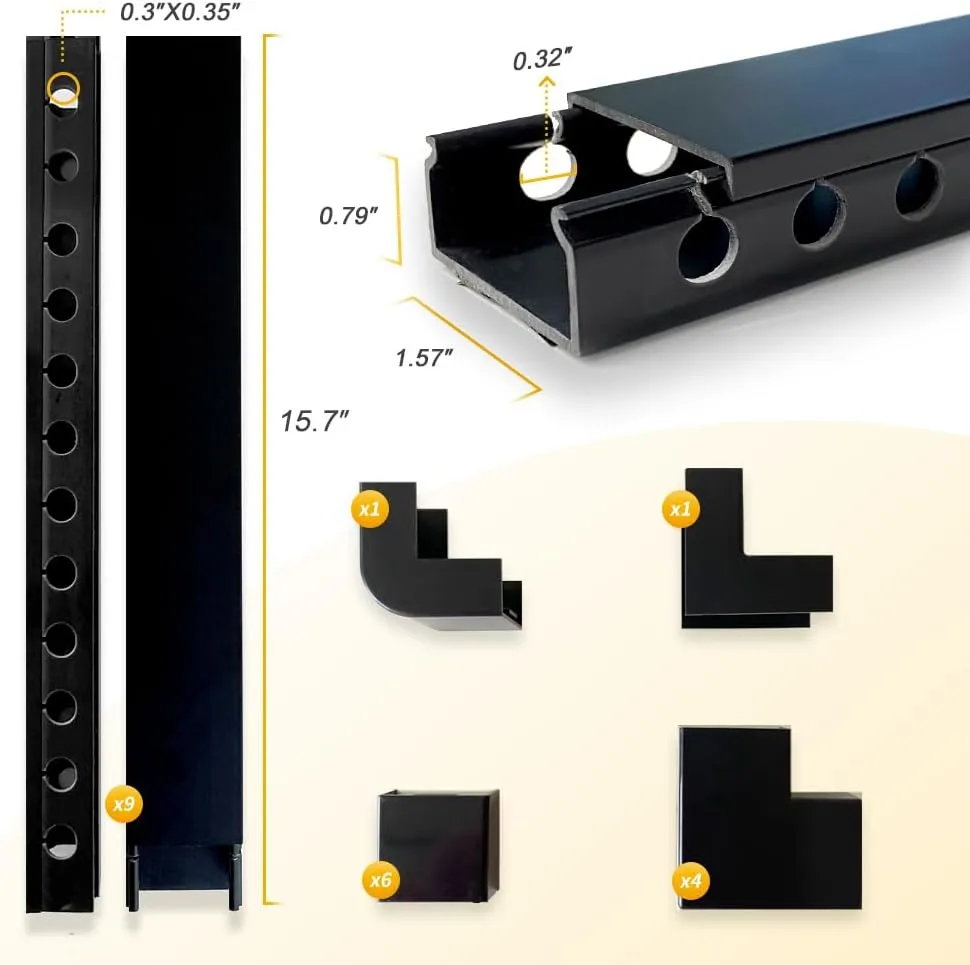 Cable Raceway Kit,139 Inch Open Slot Cable Management Kit with Upgraded Snap Structure,Under Desk Cord Organizer with Cable Management System for Network/PC/TVs 15.7" X 1.57" X 0.79" X 9PCS