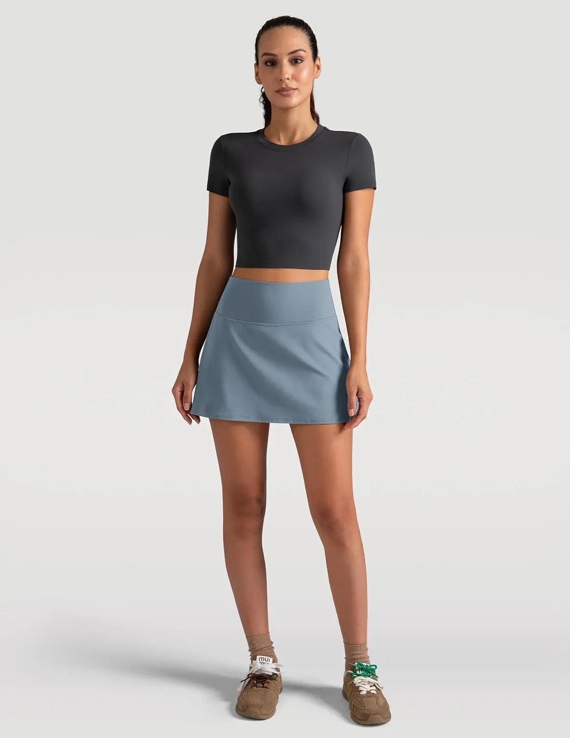 Colorfulkoala Dreamlux Skirts for Women High Rise Athletic Golf Tennis Skorts Built-in Shorts with Pockets