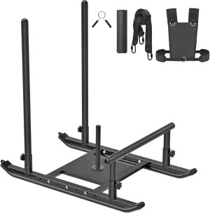 Dolibest Weight Sled, Fitness Sled, Workout Sled for Fitness Strength Training and Speed Improvement, Push-Pull Prowler Training, Suitable for 1-2" Weight Plates, Black