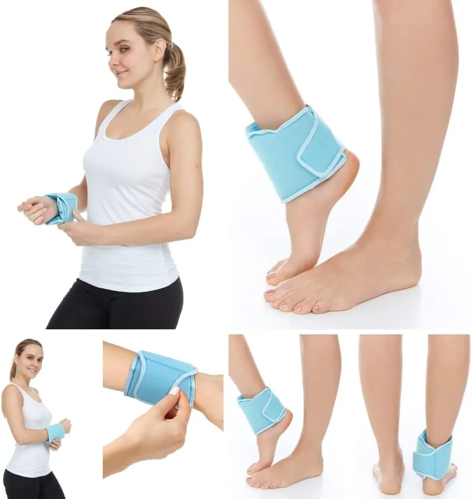 FOMI Hot Cold Wrist and Ankle Ice Wrap | 360 Degree Coverage | Soft Gel Pack for Sports Injuries, Swelling, Bruises, Arthritis, Tendonitis Pain Relief | Compression Sleeve with Strap Fastener