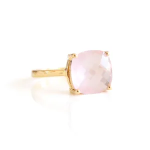 GLEE RING - PINK QUARTZ & GOLD