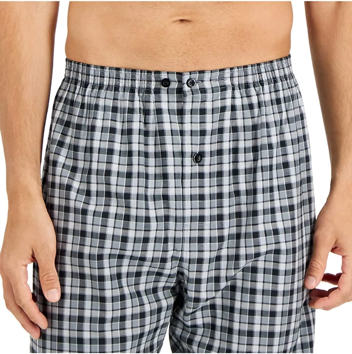 Hanes Men's Long Sleeve Plain Weave Pajama Set