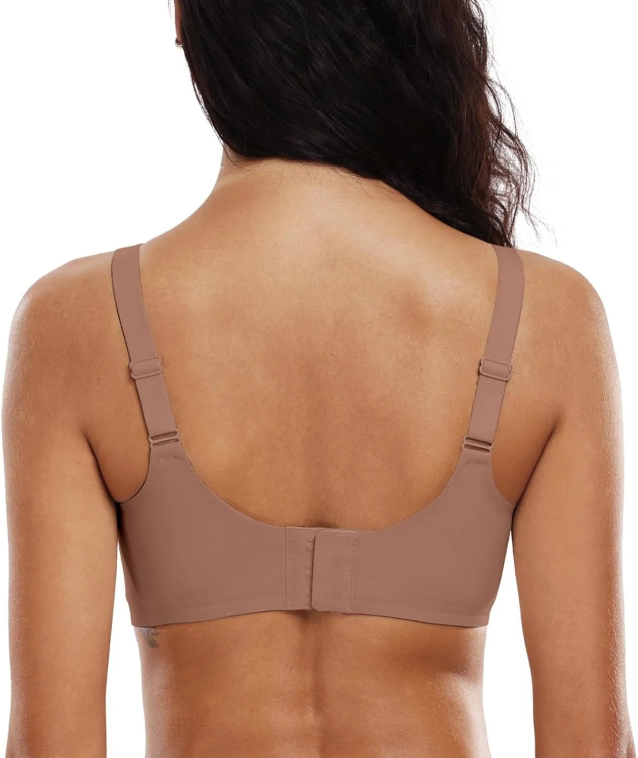 OEAK Womens Comfortable Wireless Bras Push Up Seamless Bralettes Soft V Neck Brassiere Scalloped Full Coverage Everyday Bra