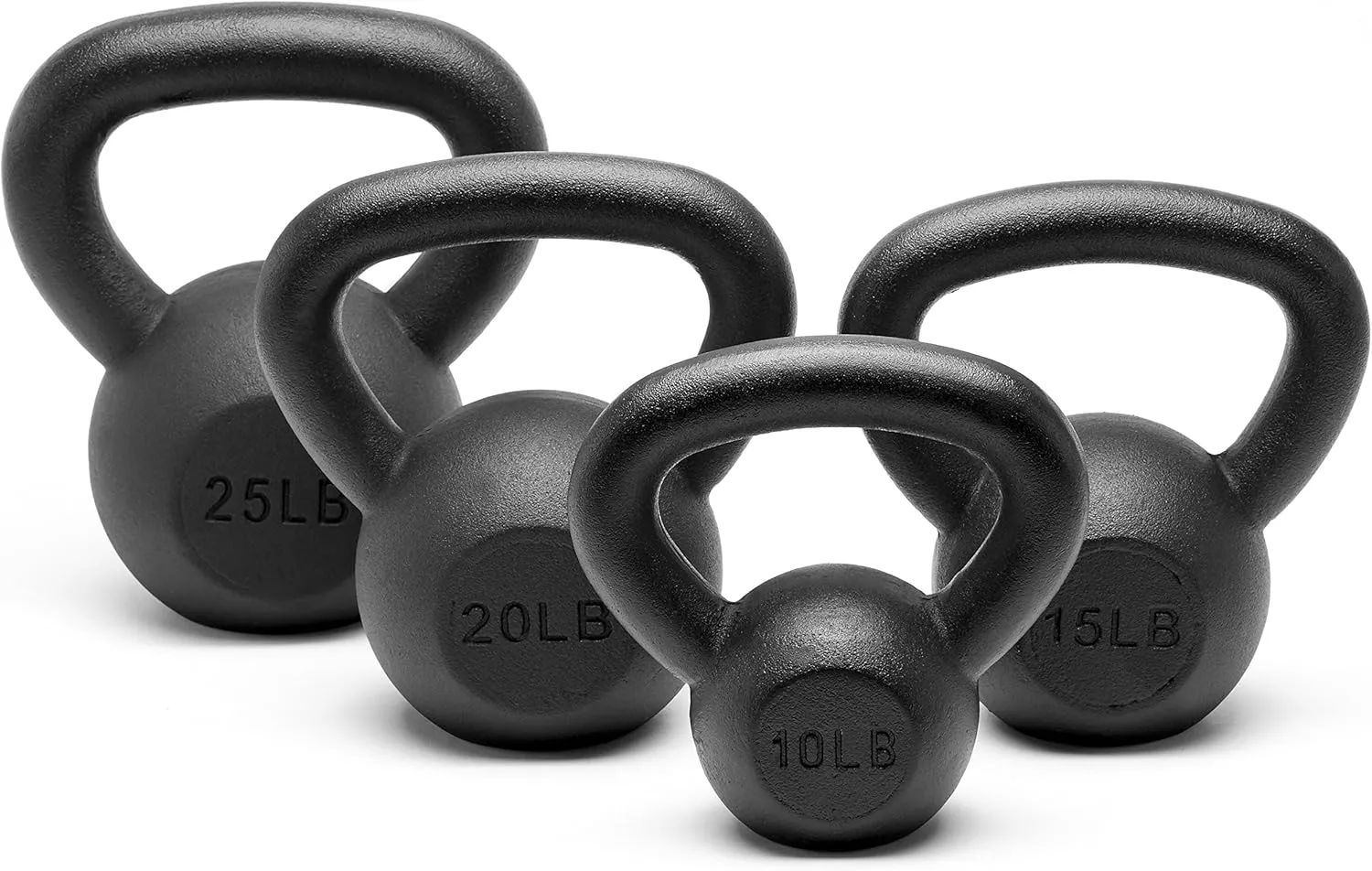 Powder Coated Solid Cast Iron Kettlebell Weights Set 5, 10 15, 20, 25, 30, 35, 40, 45 lbs All Combination