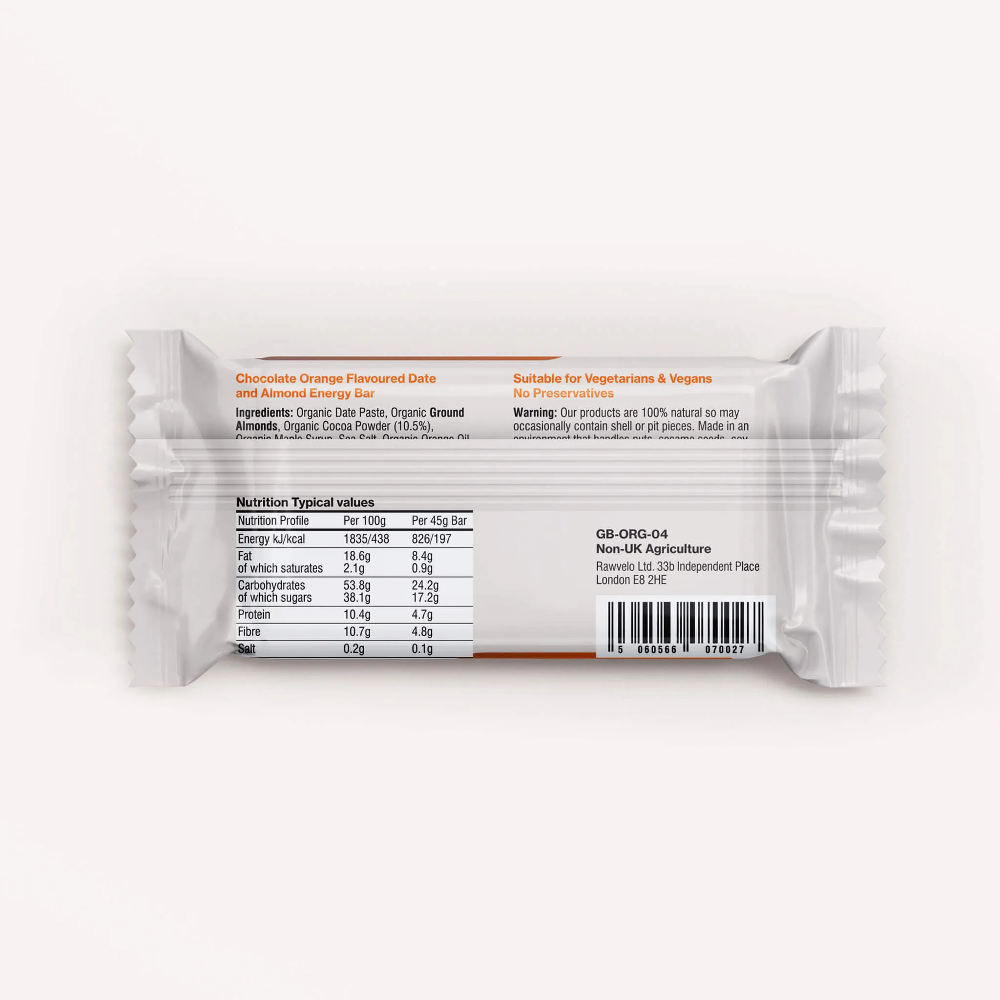 Rawvelo | Chocolate Orange Organic Energy Bar
