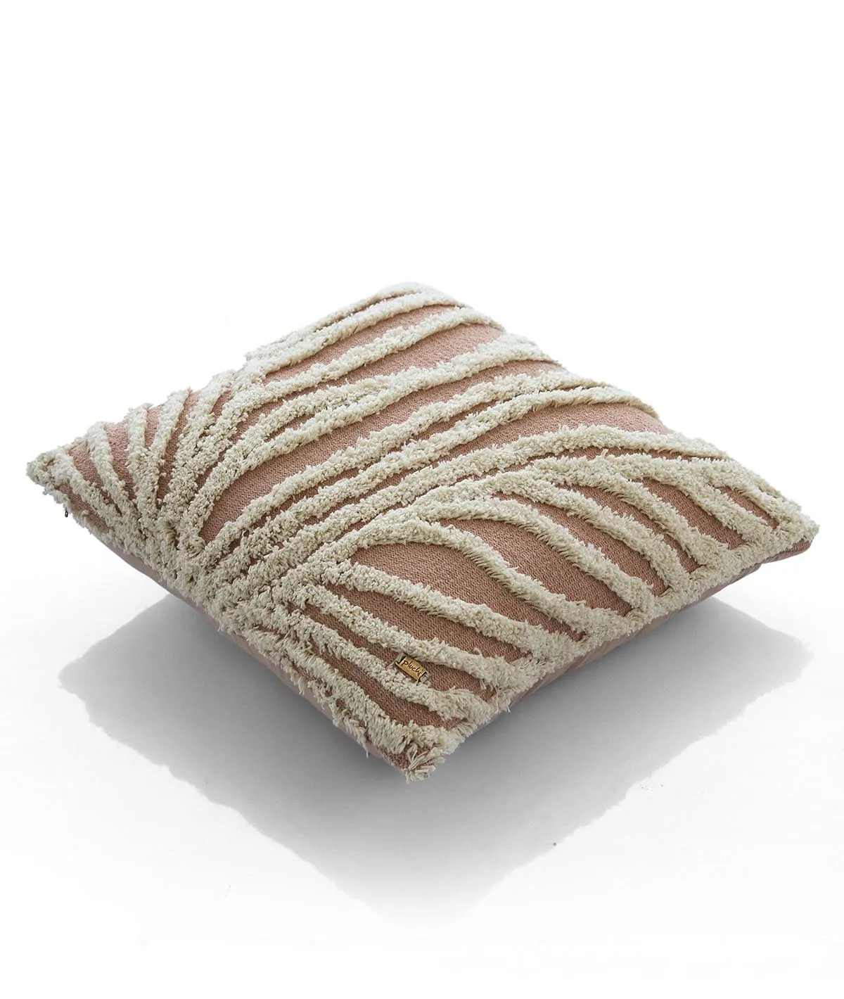 Sea Grass  Cotton Knitted Decorative Tufted Cushion Cover (Blush Pink & Natural)