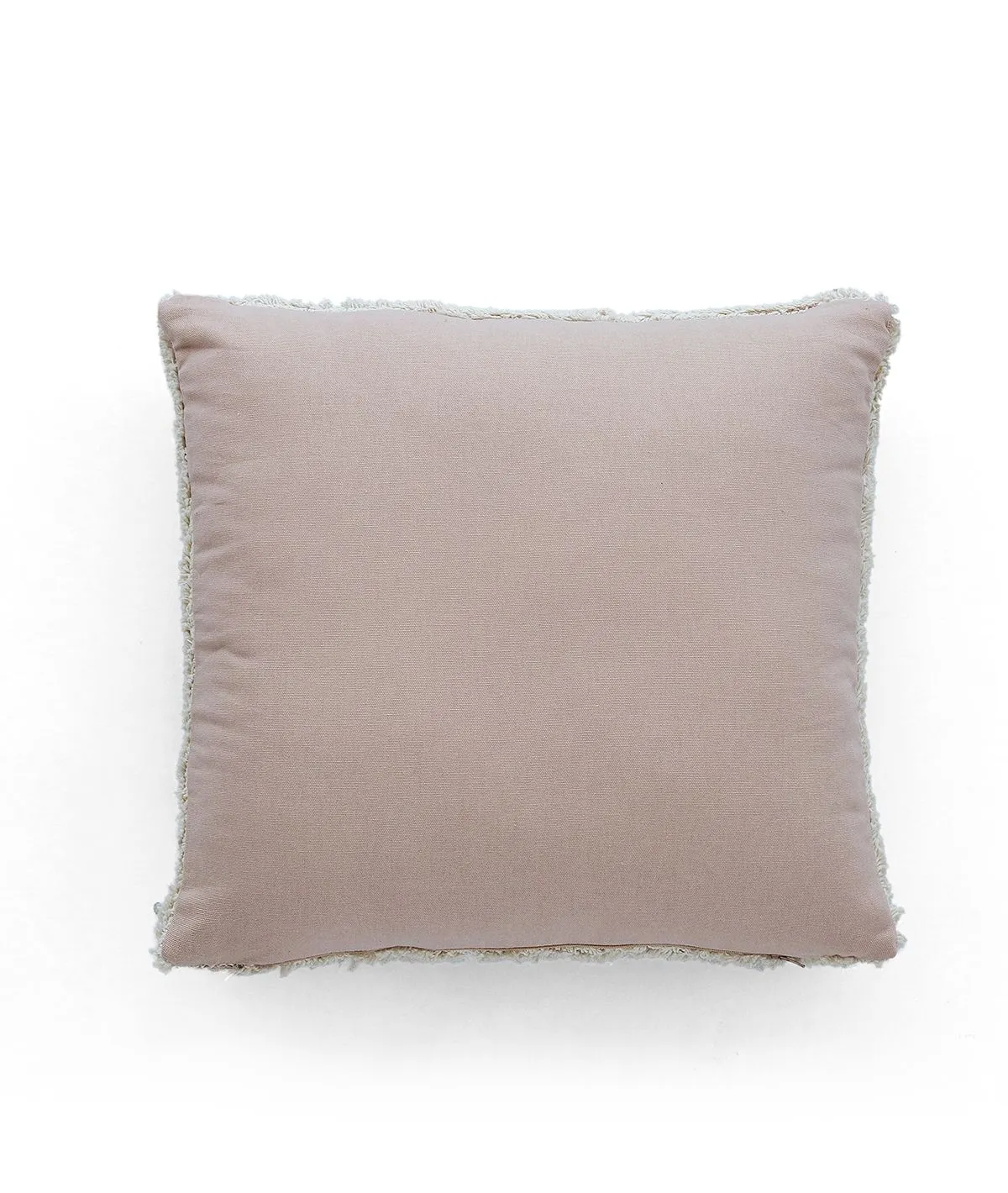 Sea Grass  Cotton Knitted Decorative Tufted Cushion Cover (Blush Pink & Natural)