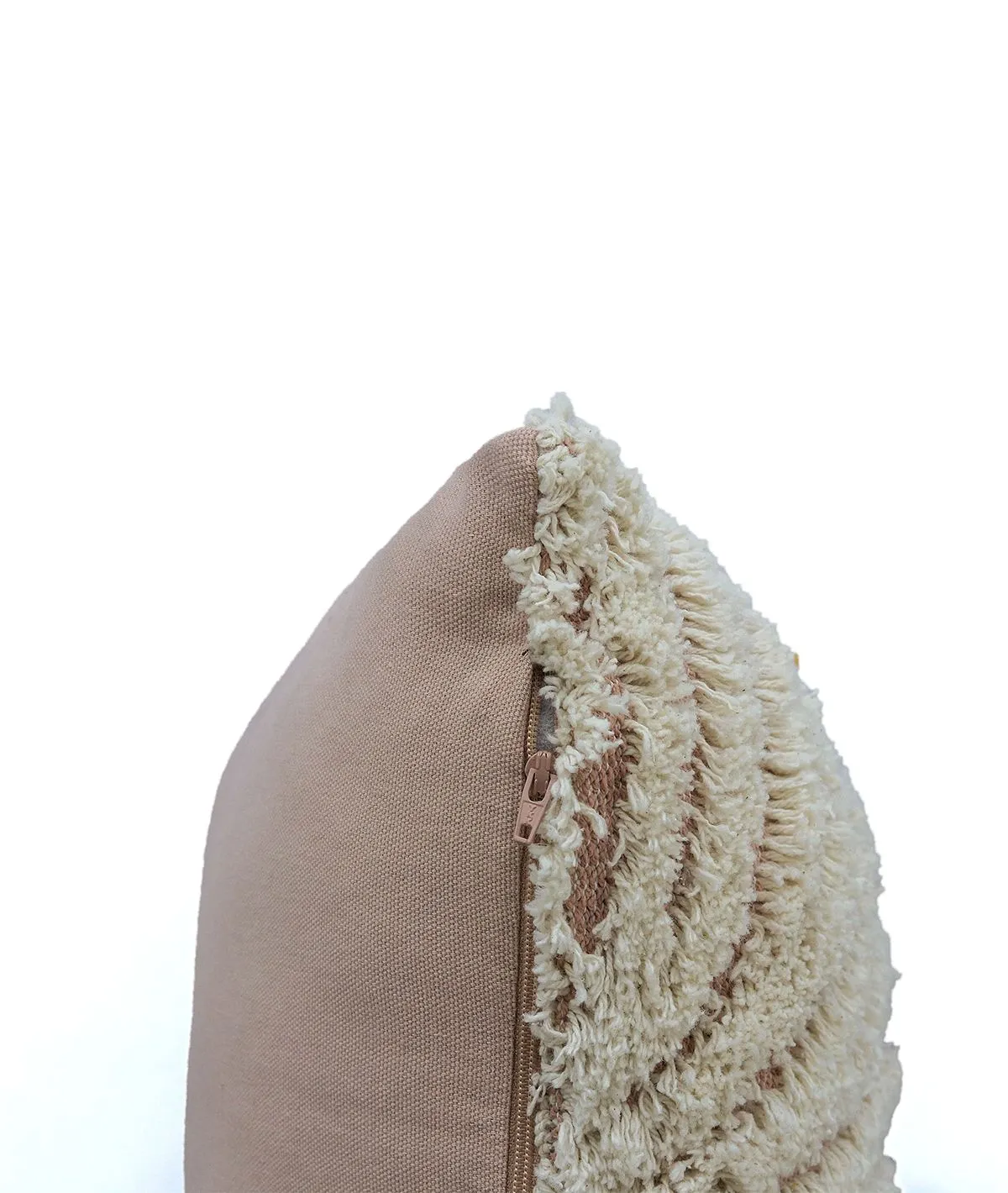 Sea Grass  Cotton Knitted Decorative Tufted Cushion Cover (Blush Pink & Natural)