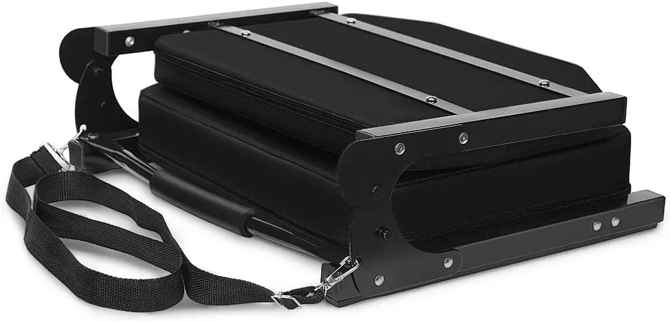 Stadium Seats for Bleachers with Ultra Padded Comfy Foam Cushion, Wide Portable Stadium Chairs with Back Support and Shoulder Strap, 1 Pack, Black