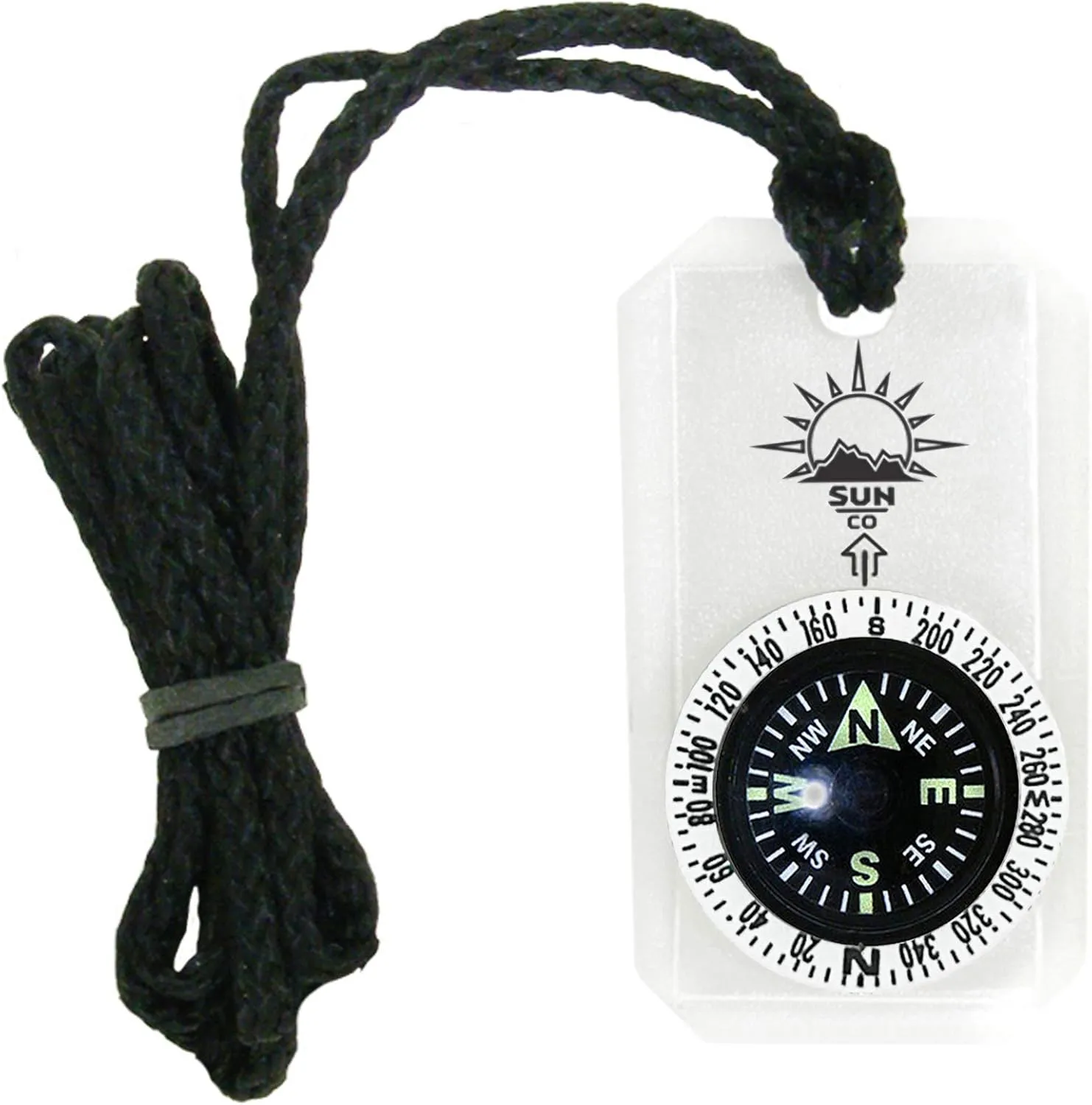 Sun Company MiniComp II - Mini Orienteering Compass with Rotating Bezel | Easy-to-Read Zipper Pull Compass for Jacket, Parka, or Pack