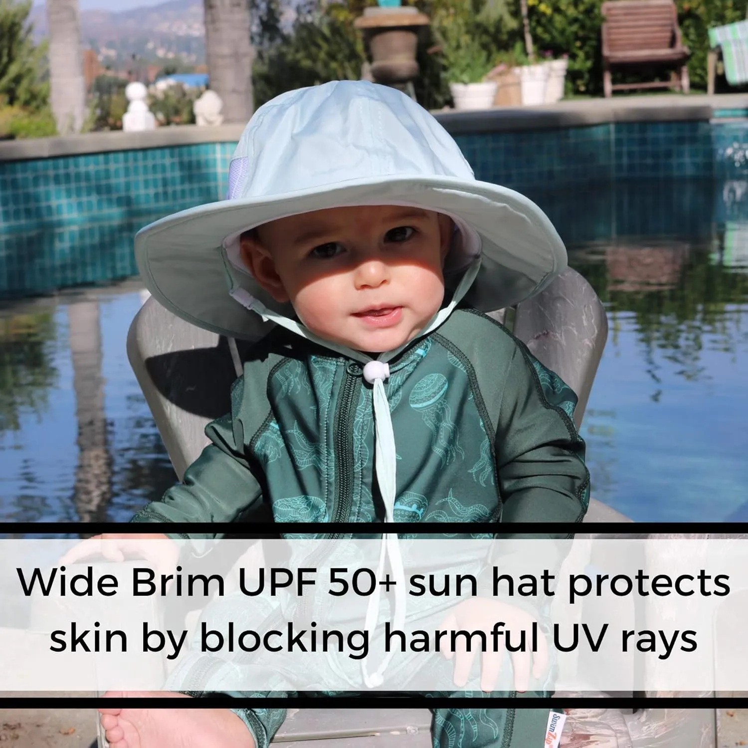 SwimZip Wide Brim Sun Hat | UPF 50  Protection for Baby, Toddler, and Kids