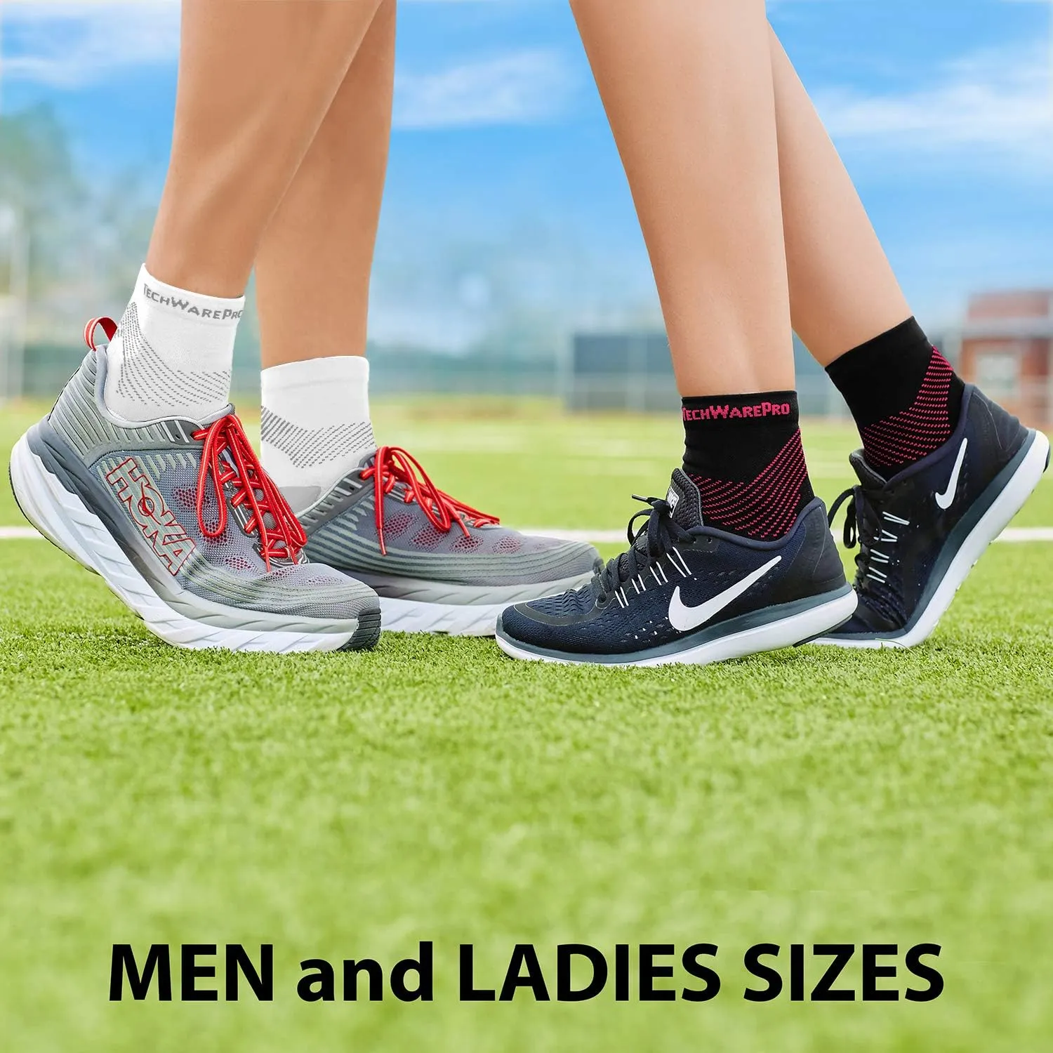 TechWare Pro Plantar Fasciitis Socks  Cushion Ankle Compression Socks Women & Men. Achilles Tendonitis Brace & Arch Support