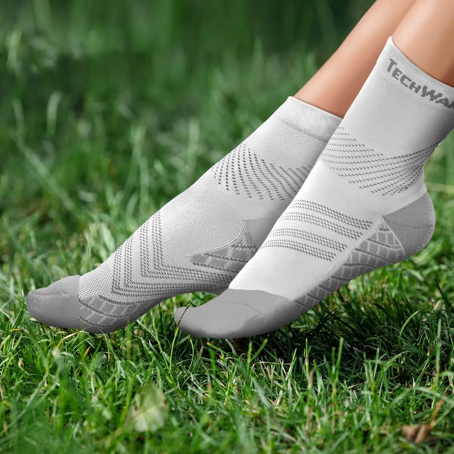 TechWare Pro Plantar Fasciitis Socks  Cushion Ankle Compression Socks Women & Men. Achilles Tendonitis Brace & Arch Support