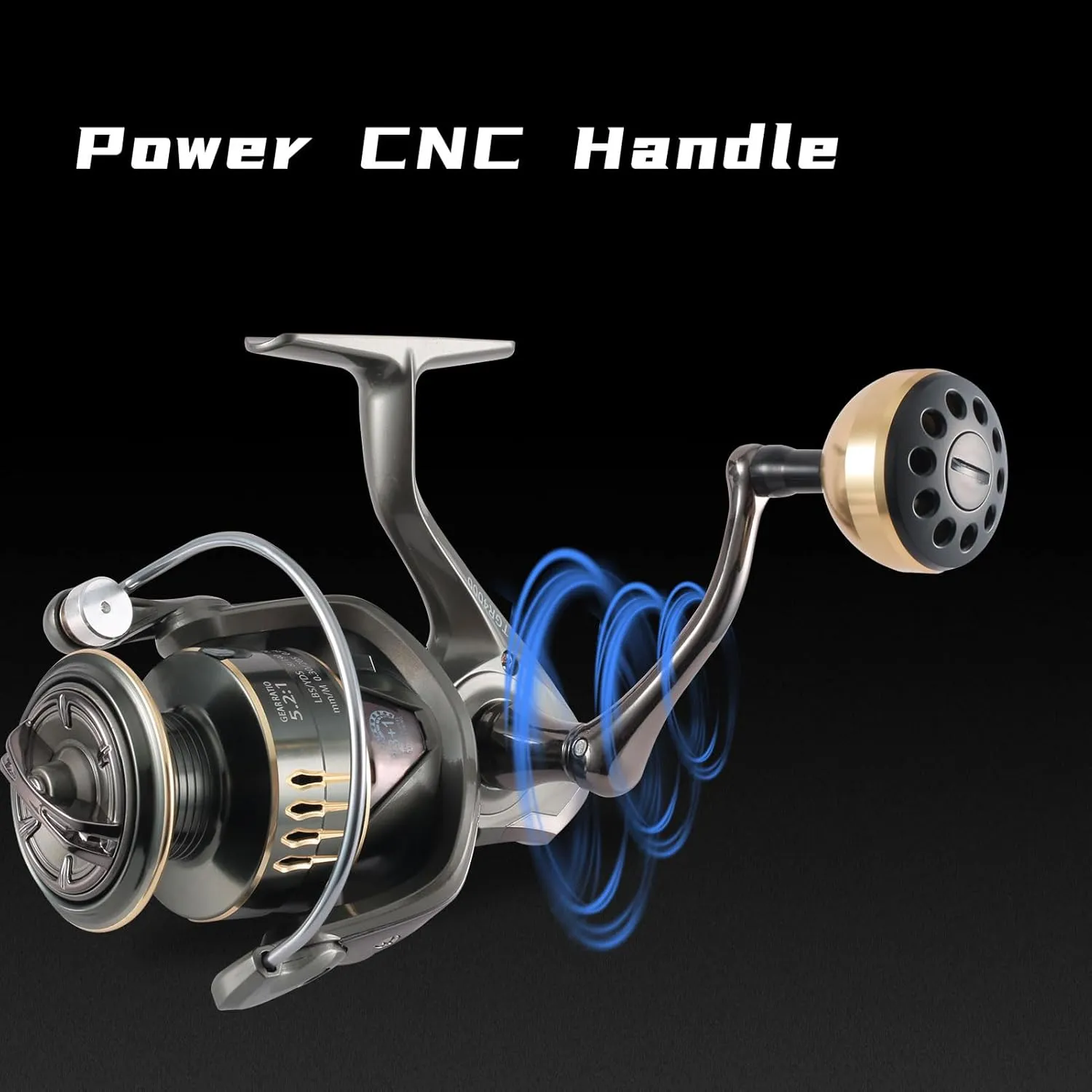 TGR Spinning Reel,Smooth 13 1BB Fishing Reels,Up to 22LBs Max Drag,5.2:1/4.7:1 Gear Ratio,CNC Aluminum Spool,Lightweight Graphite Body Spinning Fishing Reels for Freshwater,1000-6000 Series