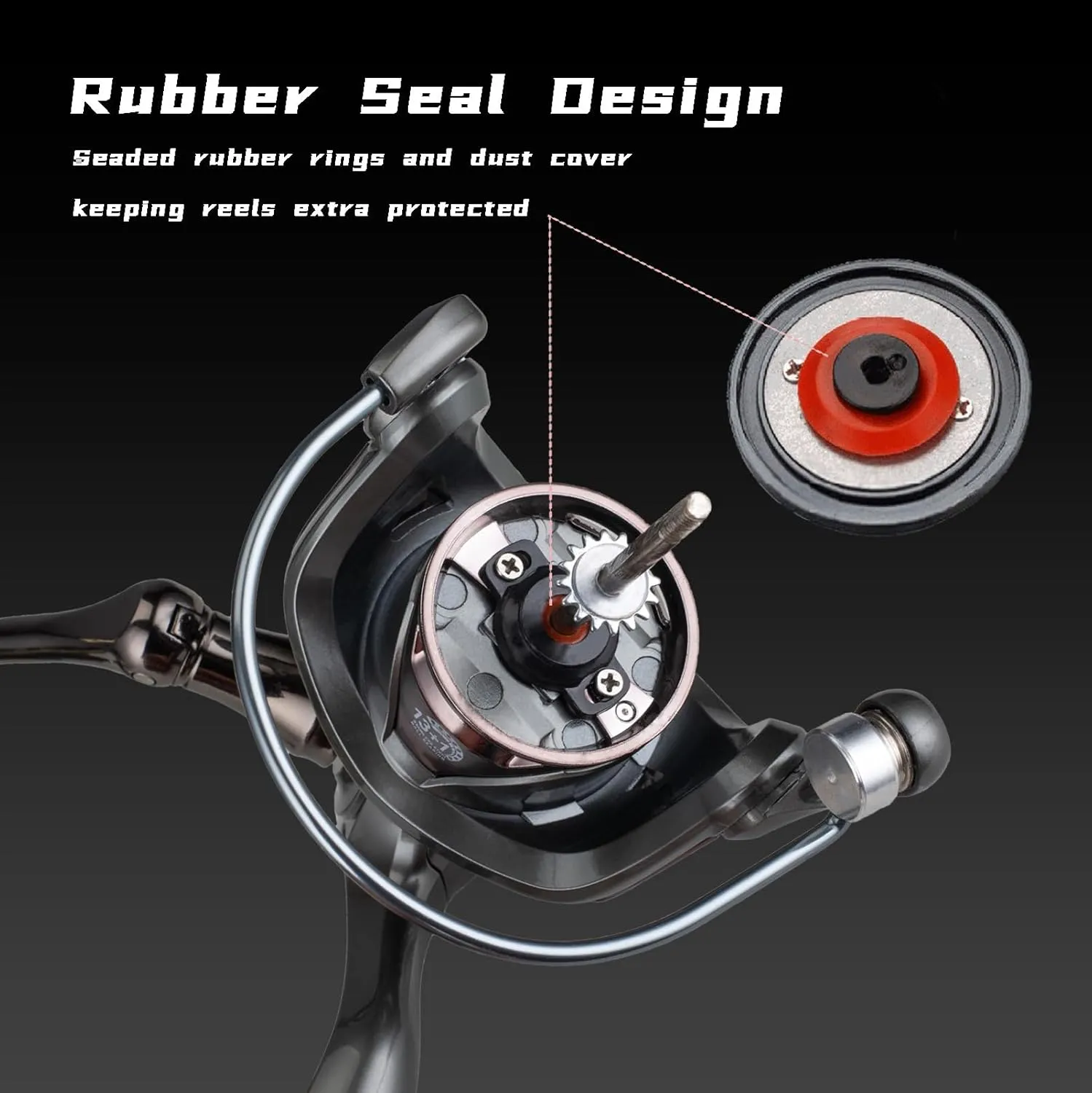 TGR Spinning Reel,Smooth 13 1BB Fishing Reels,Up to 22LBs Max Drag,5.2:1/4.7:1 Gear Ratio,CNC Aluminum Spool,Lightweight Graphite Body Spinning Fishing Reels for Freshwater,1000-6000 Series