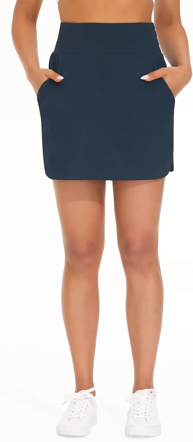 THE GYM PEOPLE Women's Golf Skort Tennis High Waist Lightweight Athletic Casual Skirts Built-in Shorts with 4 Pockets