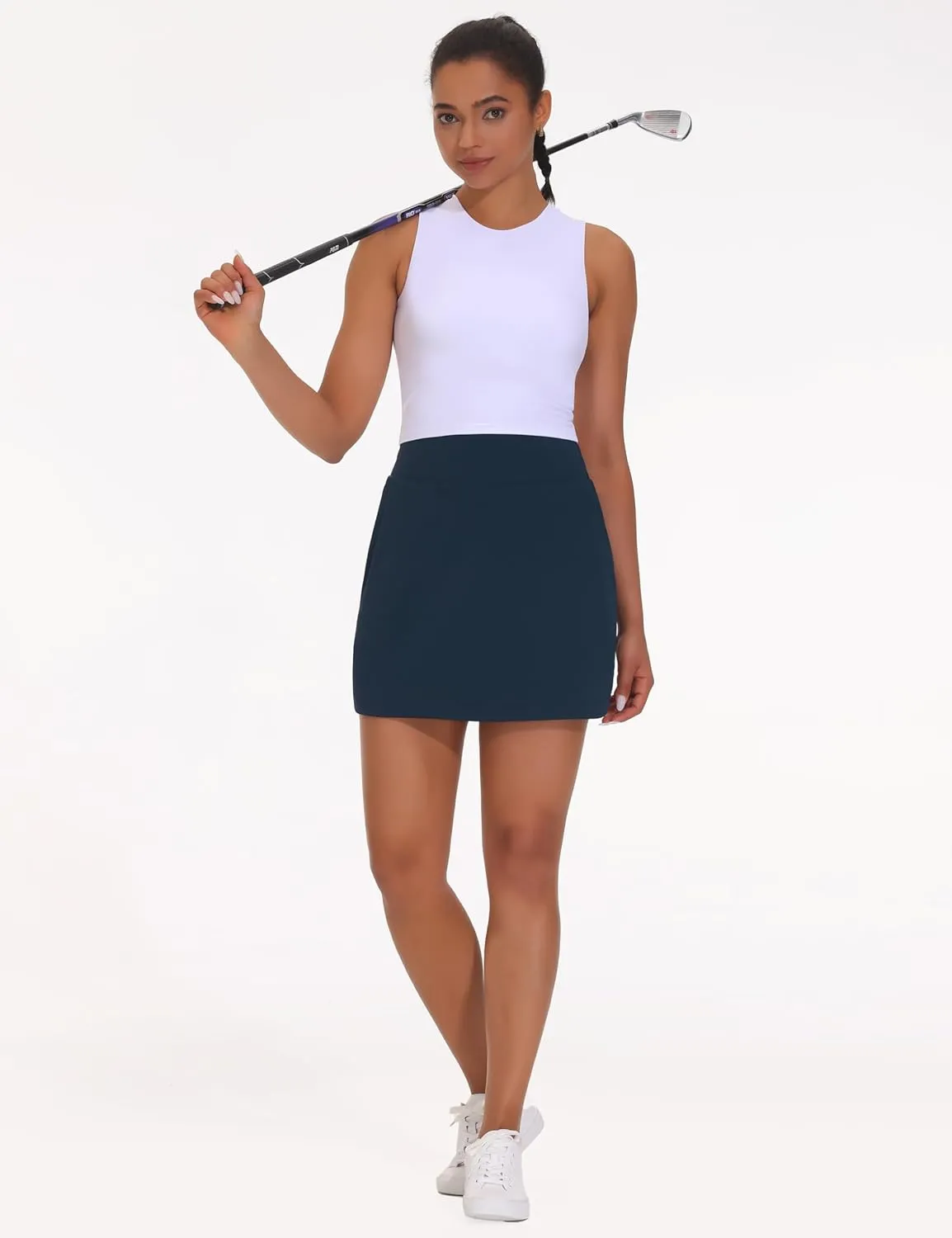 THE GYM PEOPLE Women's Golf Skort Tennis High Waist Lightweight Athletic Casual Skirts Built-in Shorts with 4 Pockets