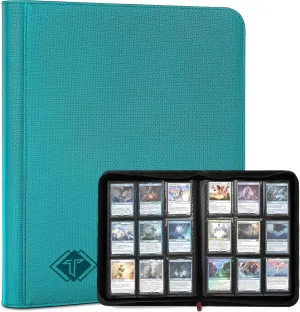 Trading Card Binder, Card Binder Album Fit for MTG Baseball Football Sports Cards, Easy to Use Card Collection Binder (Teal, 432 Pockets)