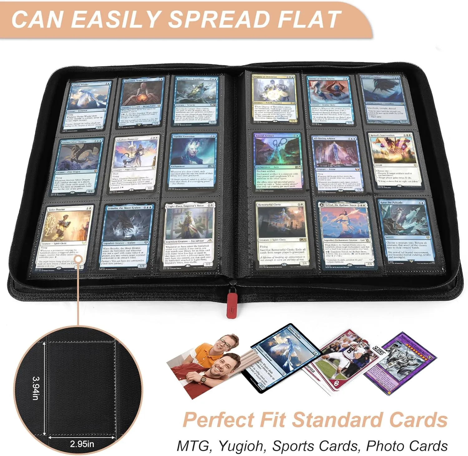 Trading Card Binder, Card Binder Album Fit for MTG Baseball Football Sports Cards, Easy to Use Card Collection Binder (Teal, 432 Pockets)