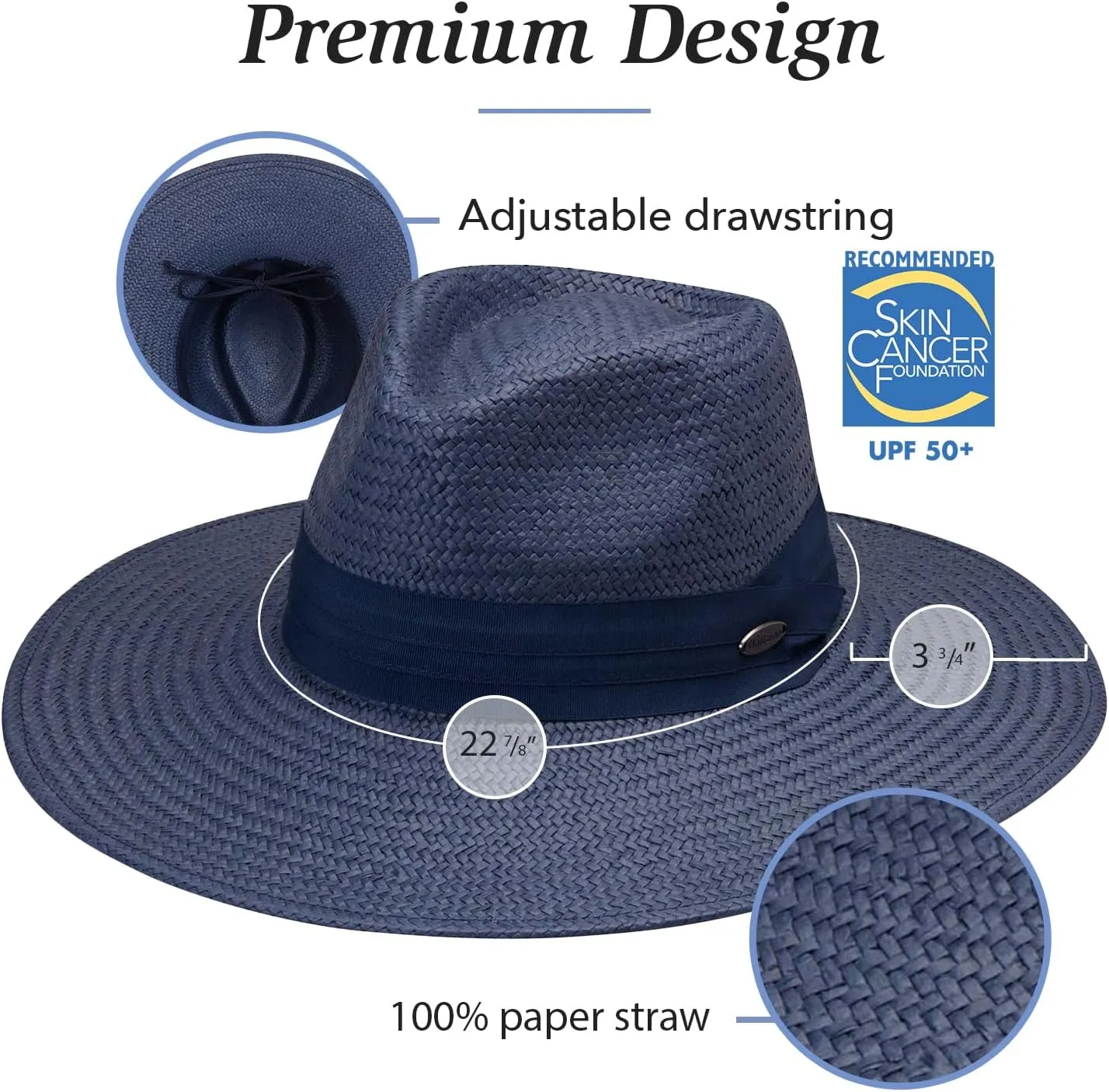 Wallaroo Hat Company Womens Klara Fedora  UPF 50  UV Protection, Wide Brim, Medium Size, Packable, Adjustable Sun Hat