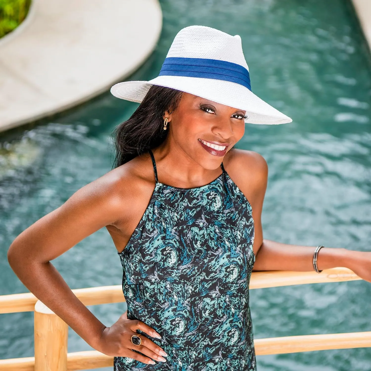 Wallaroo Hat Company Womens Klara Fedora  UPF 50  UV Protection, Wide Brim, Medium Size, Packable, Adjustable Sun Hat