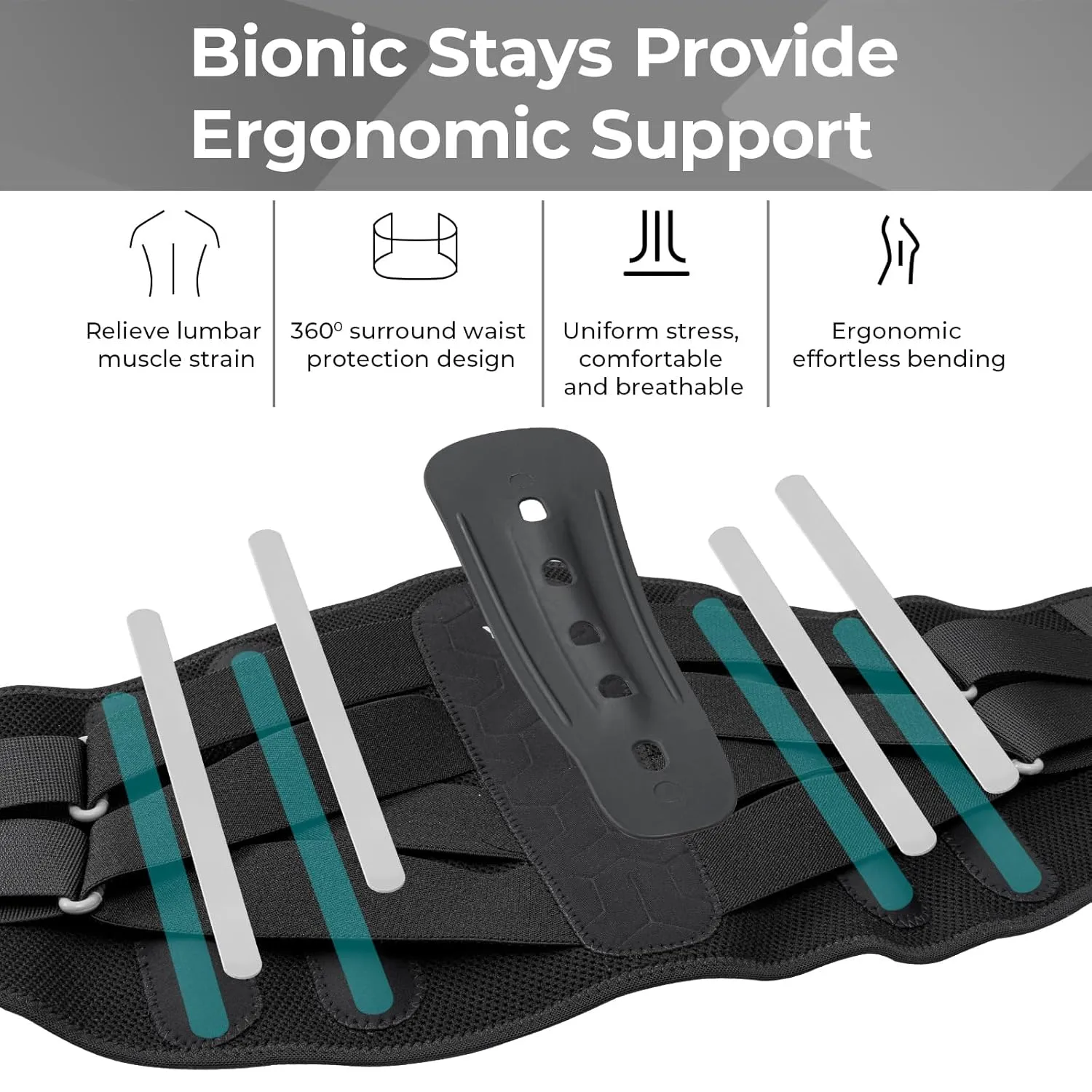 YAHA Back Brace for Lower Back Pain Women/Men, Back Support for Work, Heavy Lifting with Ergonomic Lumbar Pad, Breathable Lumbar Support Belt with 5 Stays for Sciatica, Herniated Disc, Scoliosis - XL