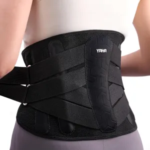YAHA Back Brace for Lower Back Pain Women/Men, Back Support for Work, Heavy Lifting with Ergonomic Lumbar Pad, Breathable Lumbar Support Belt with 5 Stays for Sciatica, Herniated Disc, Scoliosis - XL