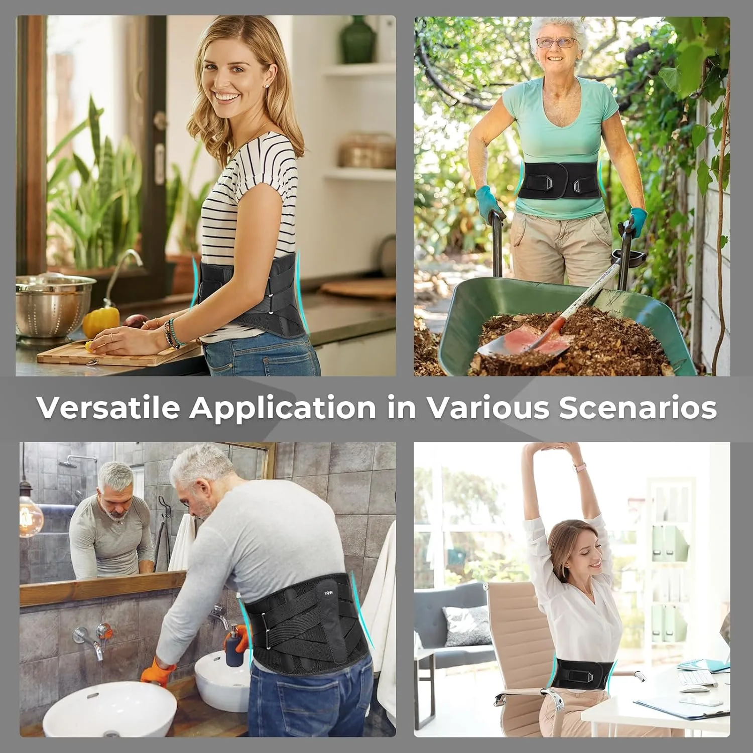 YAHA Back Brace for Lower Back Pain Women/Men, Back Support for Work, Heavy Lifting with Ergonomic Lumbar Pad, Breathable Lumbar Support Belt with 5 Stays for Sciatica, Herniated Disc, Scoliosis - XL